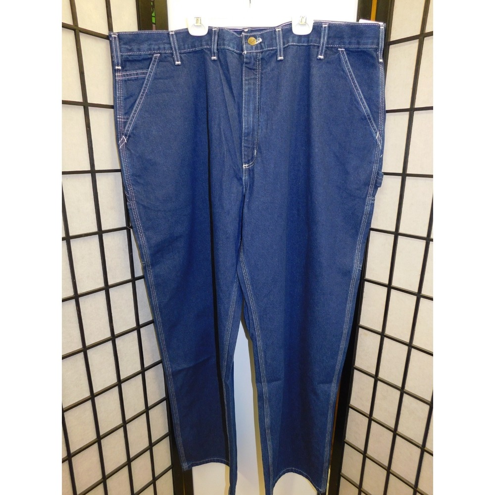 Carhartt Washed Denim Work Dungaree Pants Jeans Mens 44X30